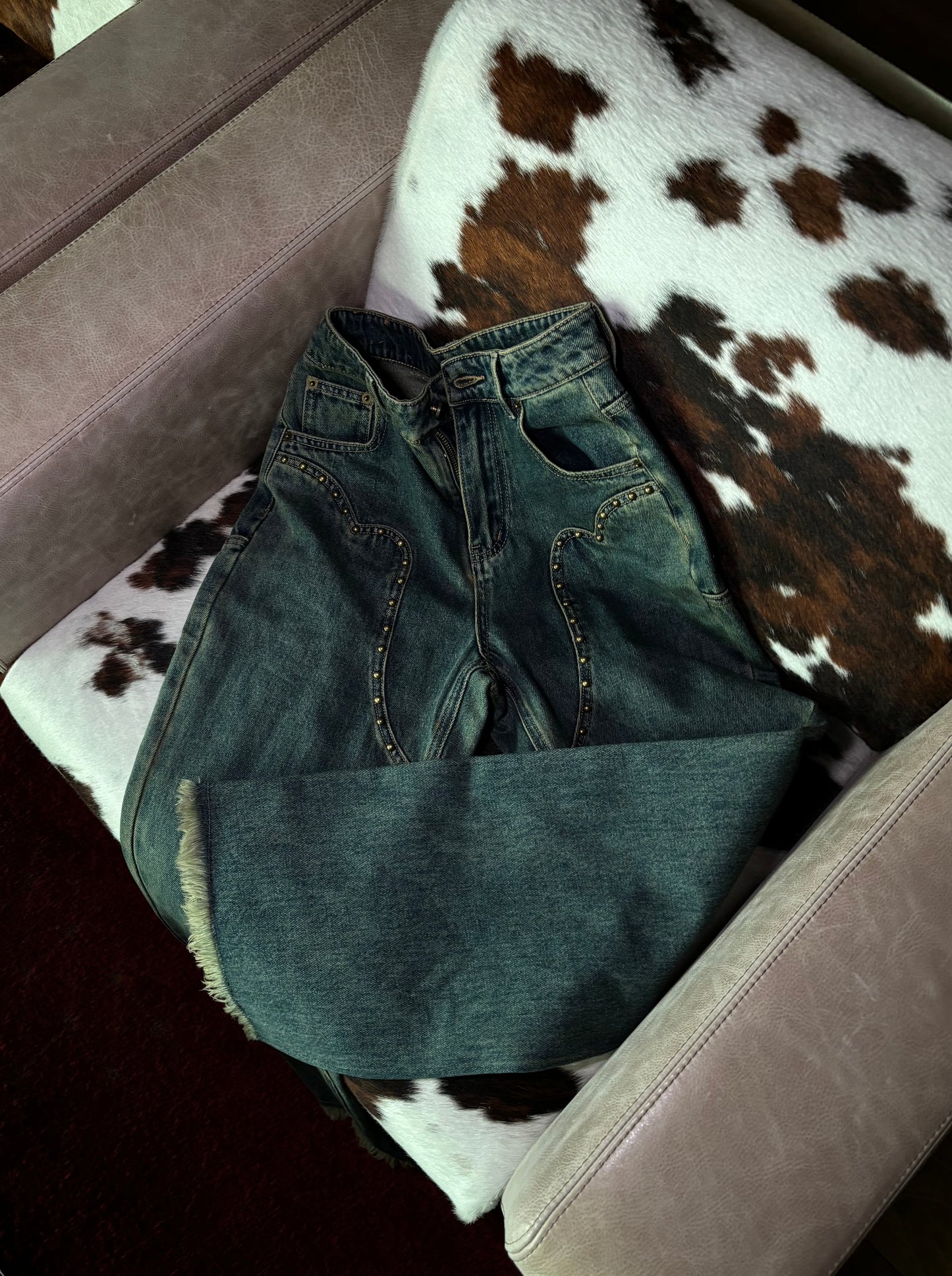 Texan jeans with studs