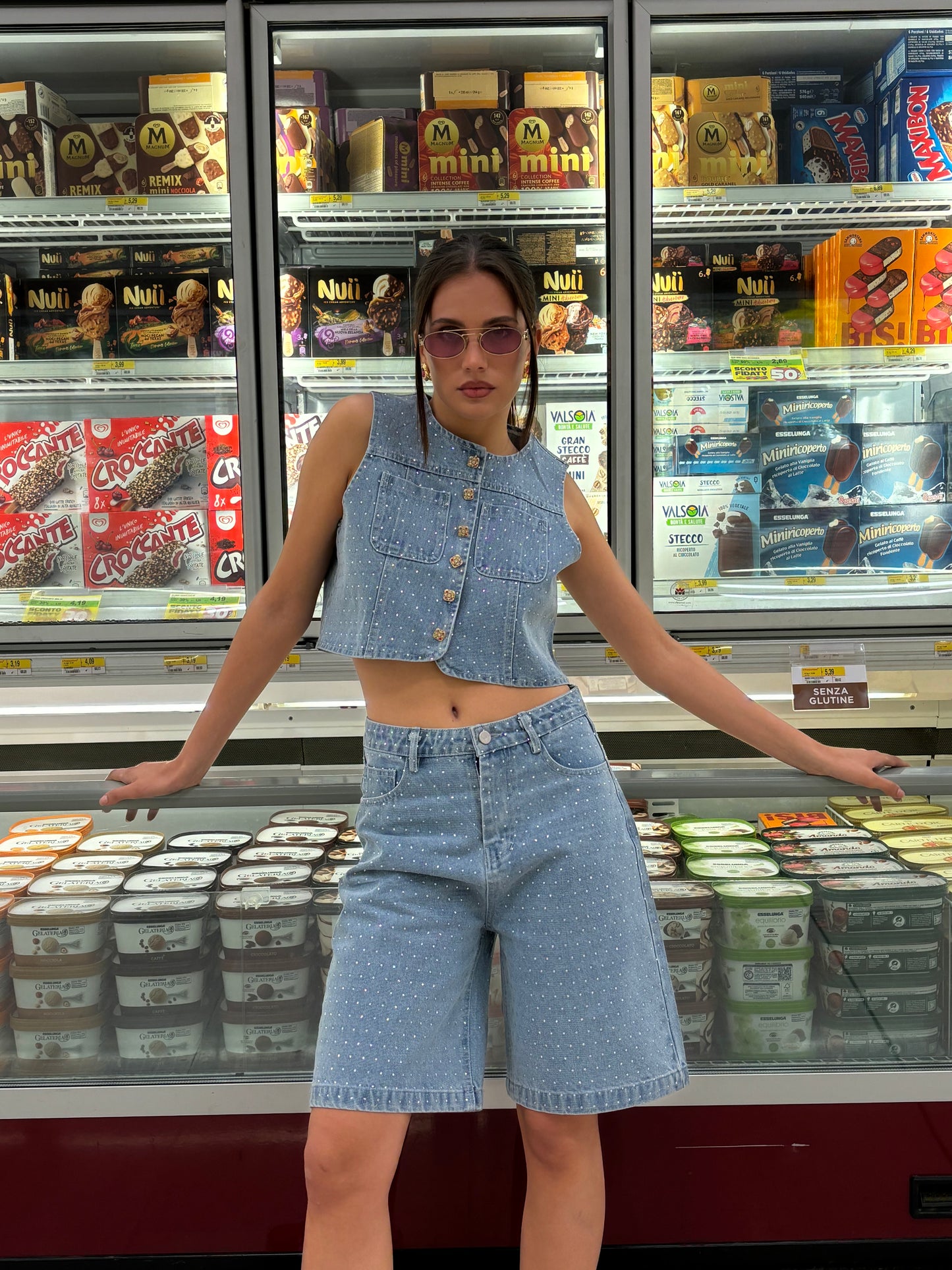 Crystal denim co-ord set