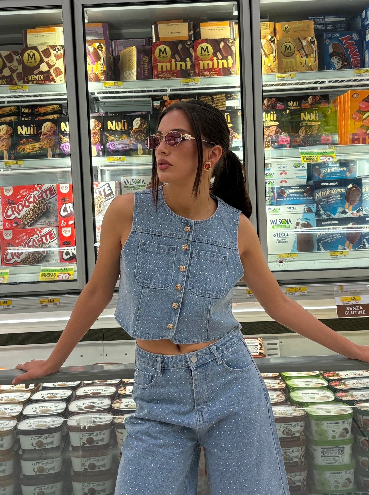 Crystal denim co-ord set