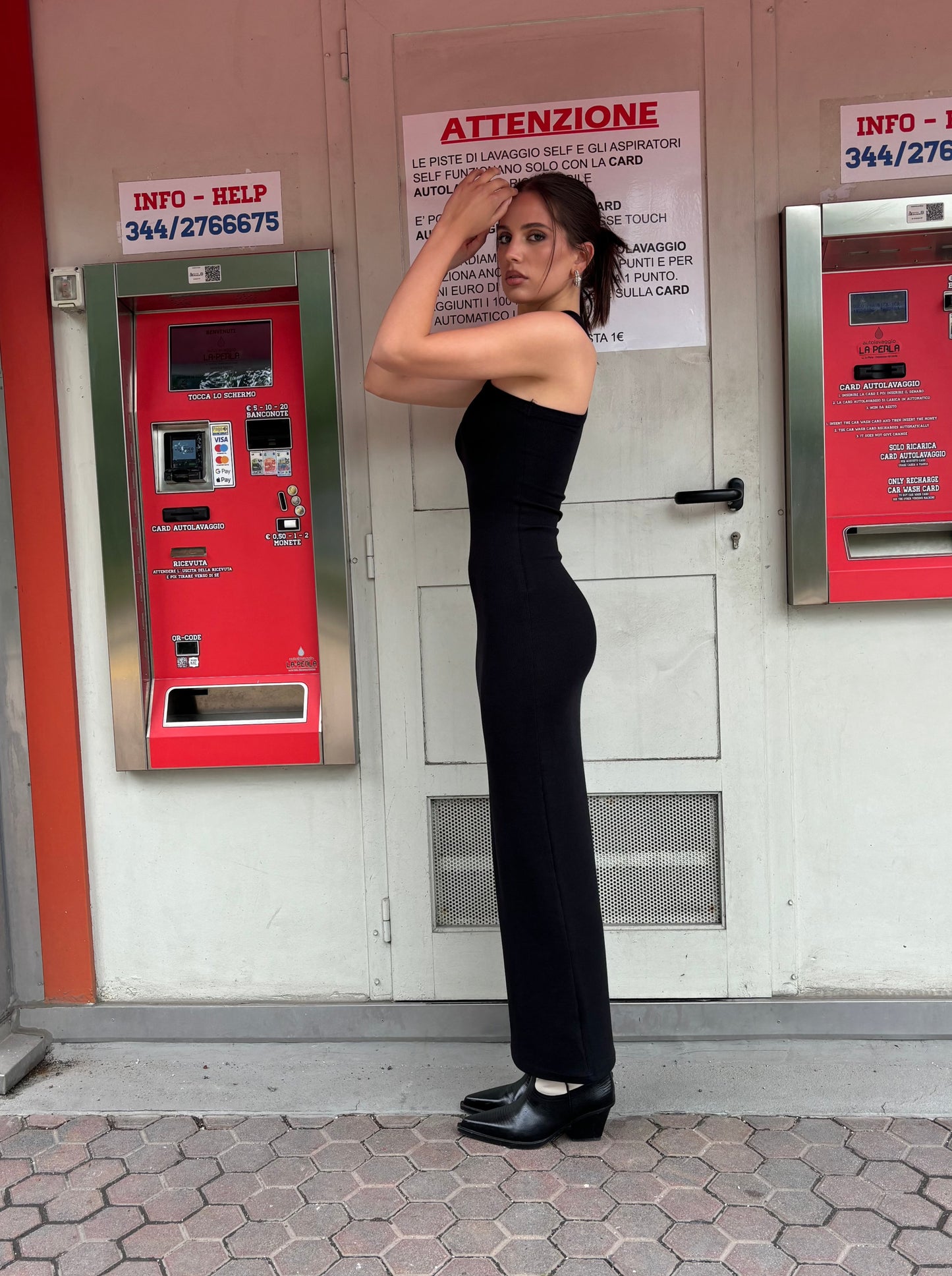 Ribbed midi racer dress