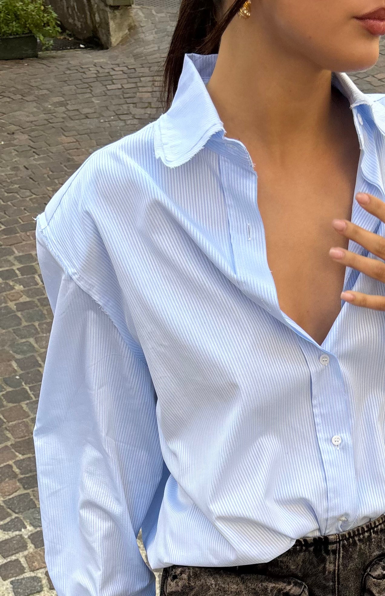Oversized striped shirt