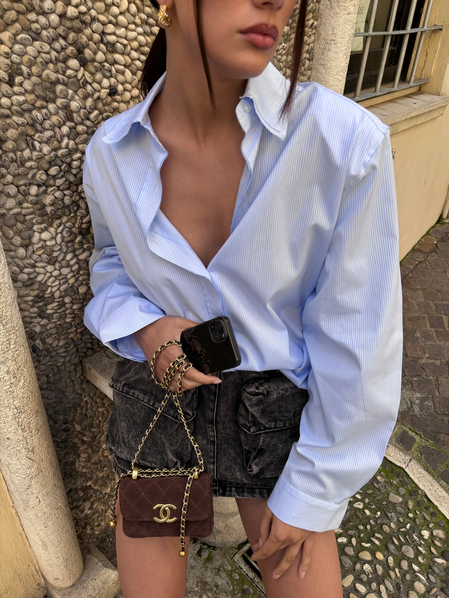 Oversized striped shirt