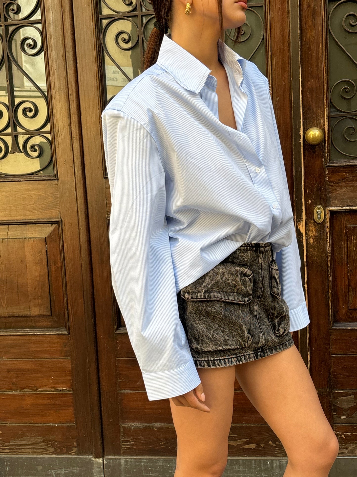 Oversized striped shirt