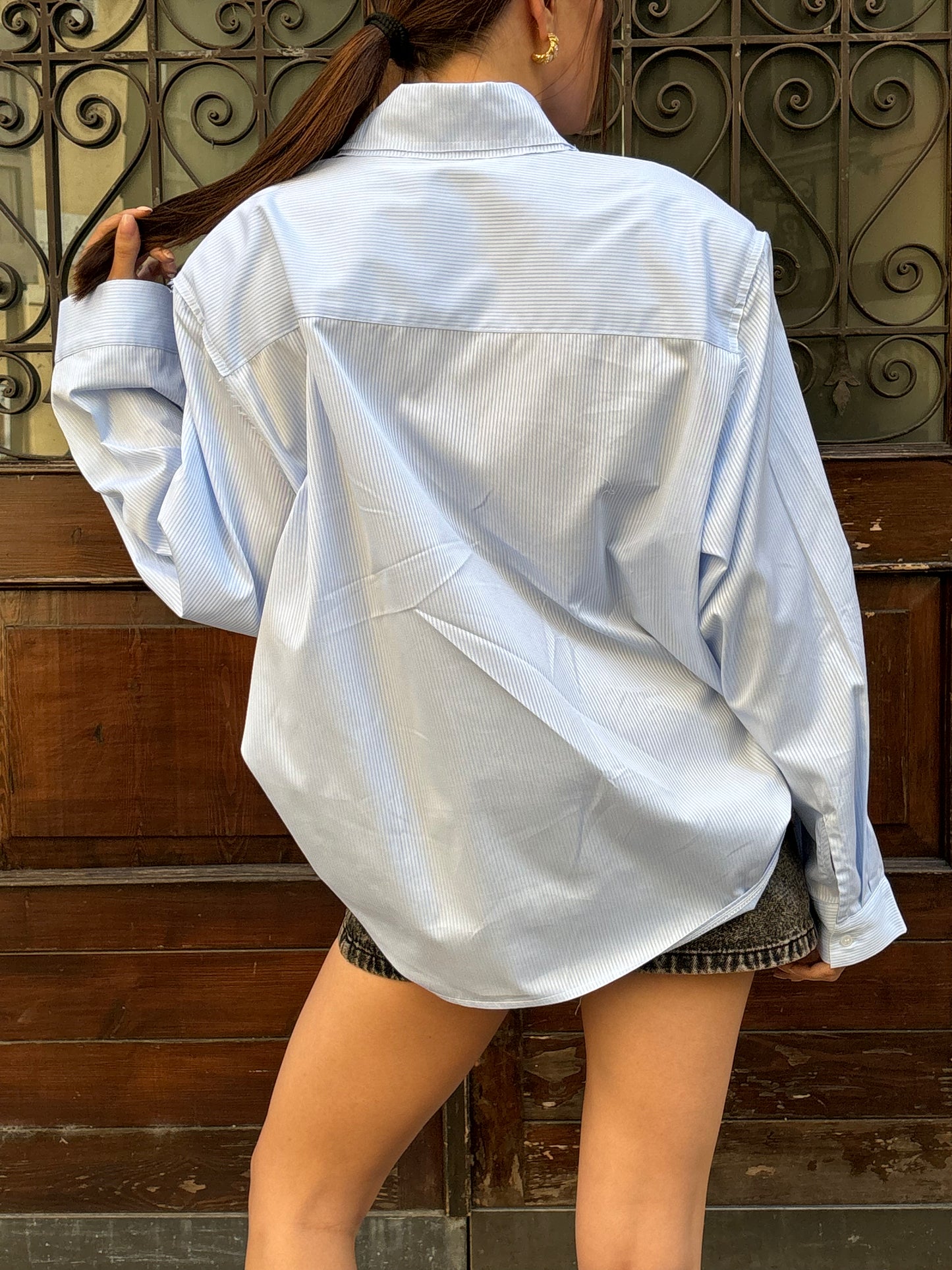 Oversized striped shirt