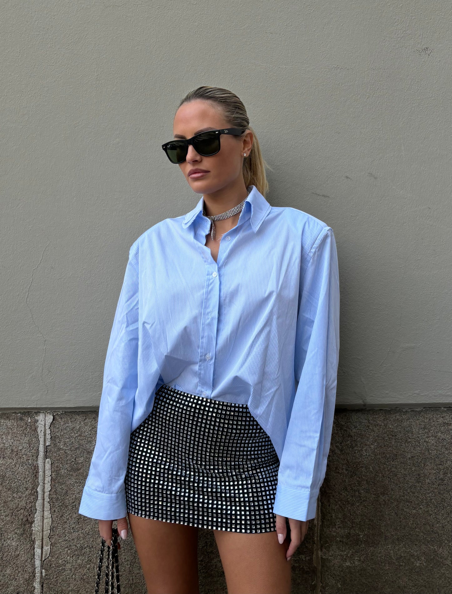 Oversized striped shirt