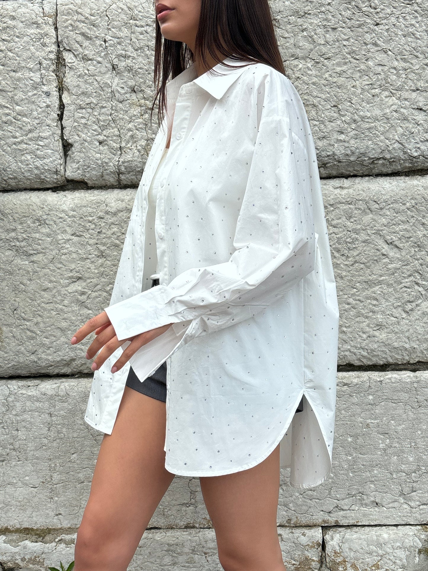 Oversized crystal shirt