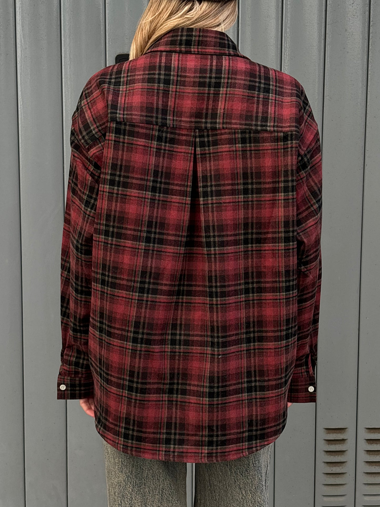 Crepe check shirt