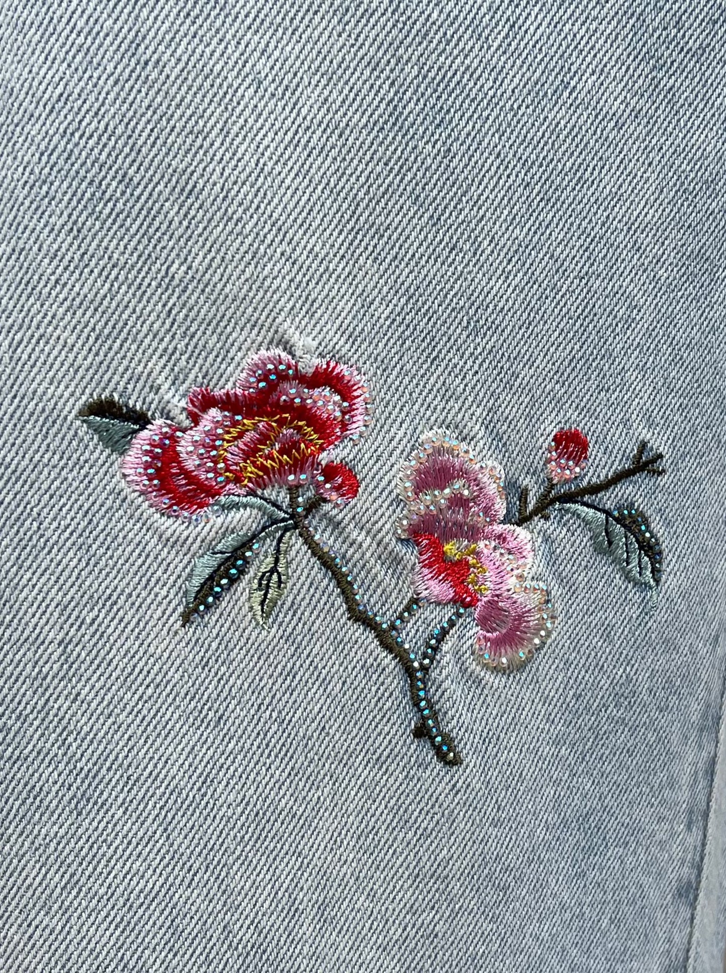 Full length embroidery jeans