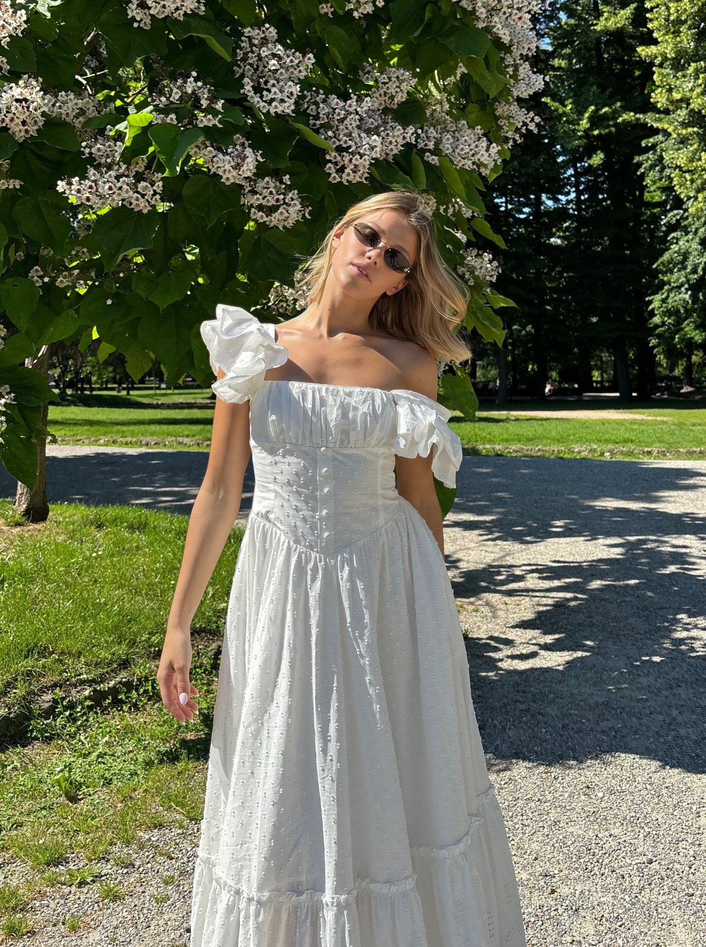Long broderie anglaise dress