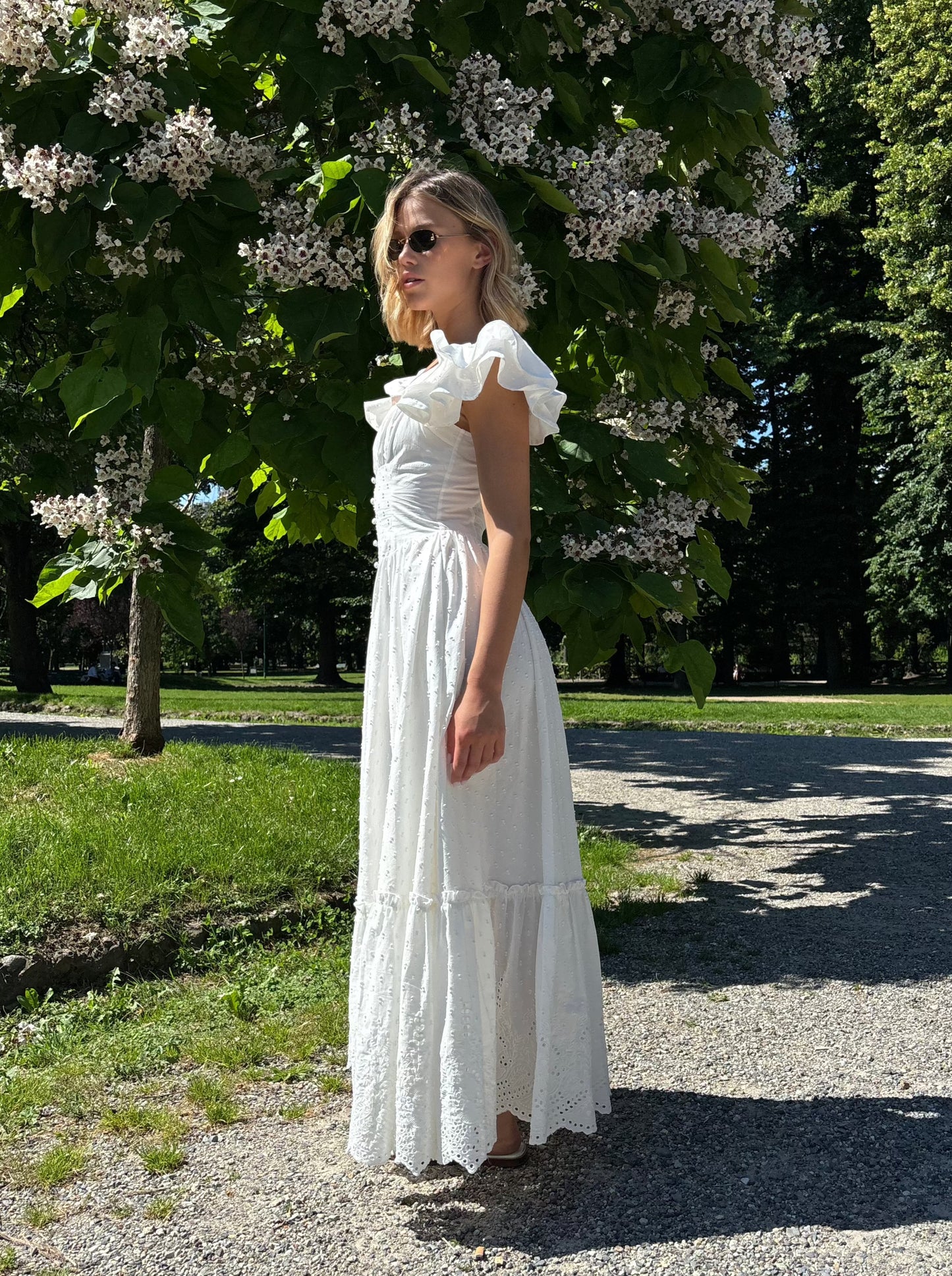 Long broderie anglaise dress