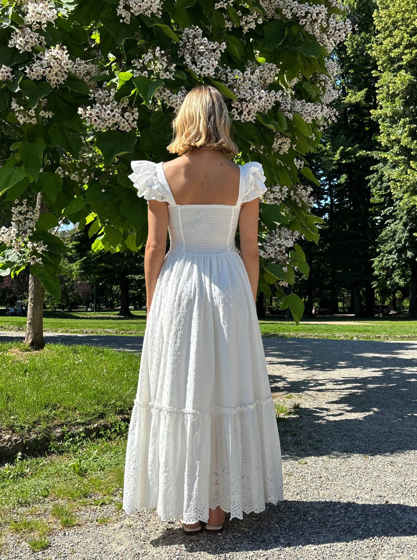 Long broderie anglaise dress