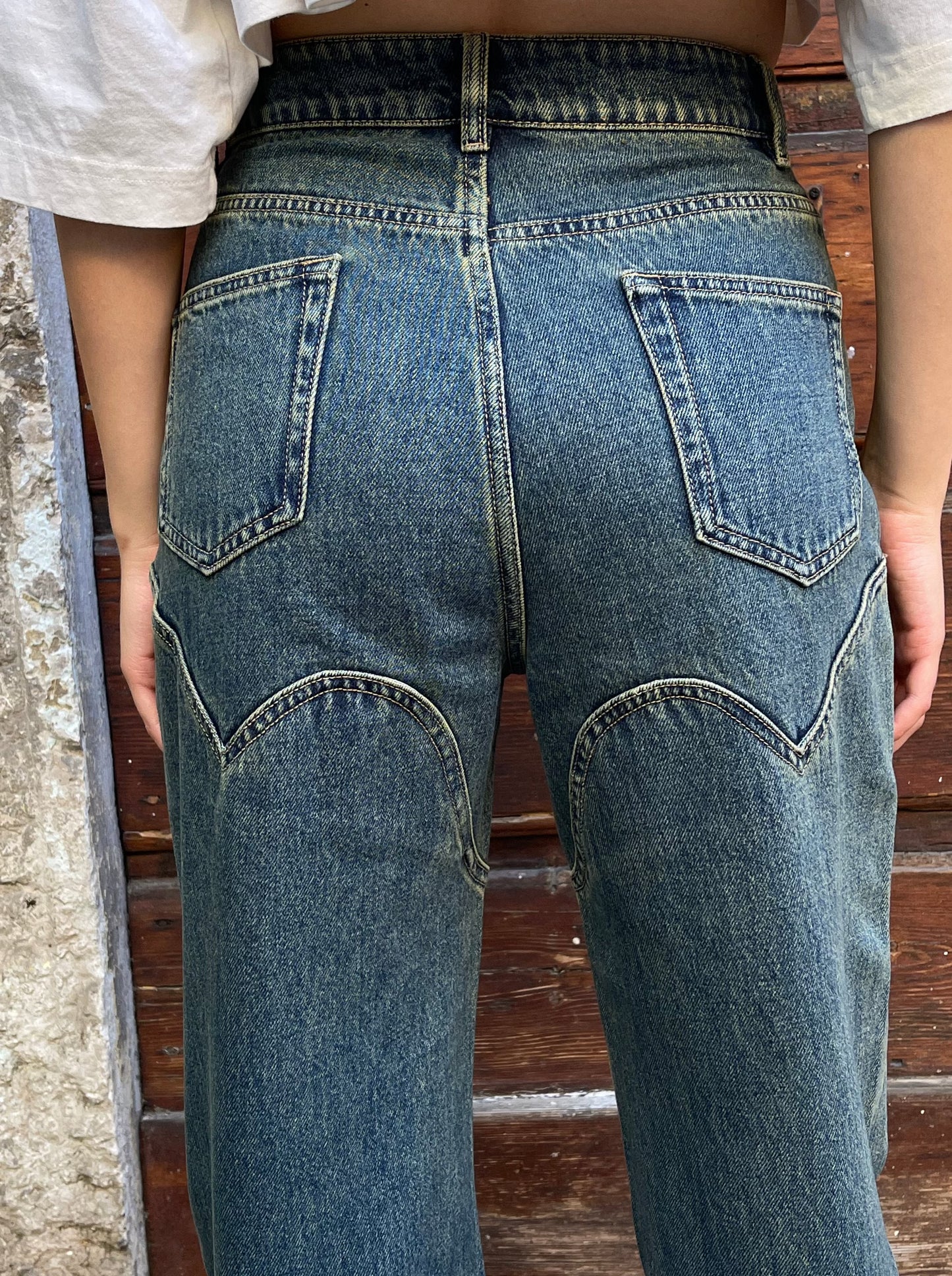 Texan jeans with studs