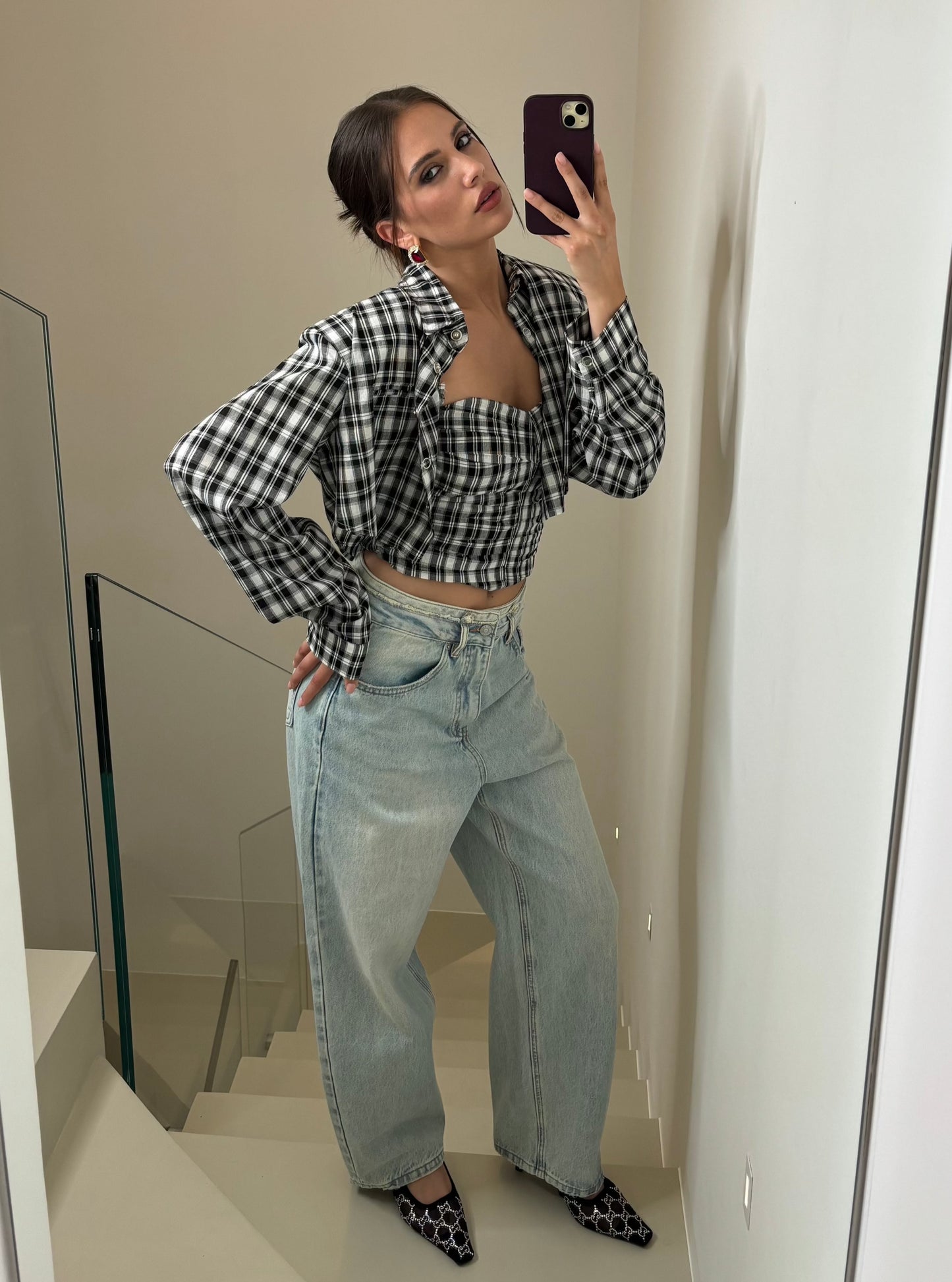 Coordinated black check set
