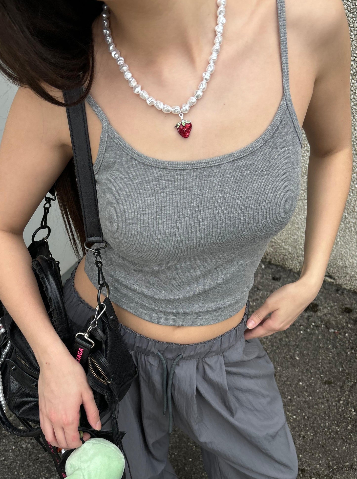 Ribbed tank top with padded cups