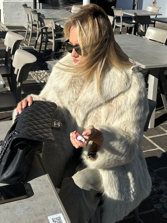 Pelliccia volpe bianca