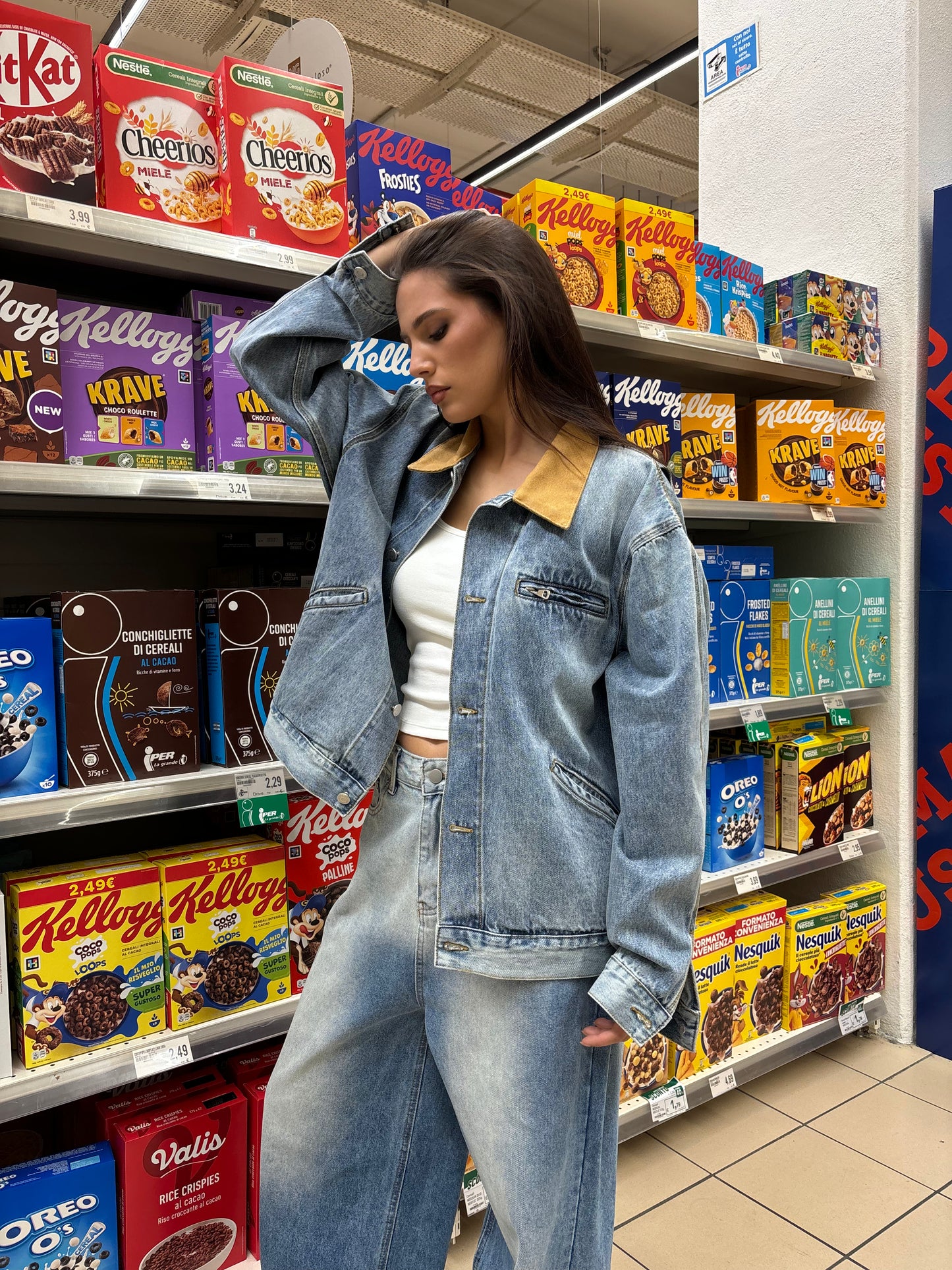 "Old school" jacket in oversized denim