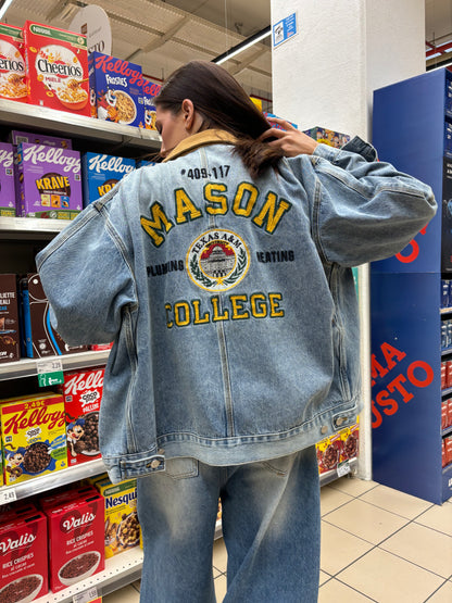 "Old school" jacket in oversized denim