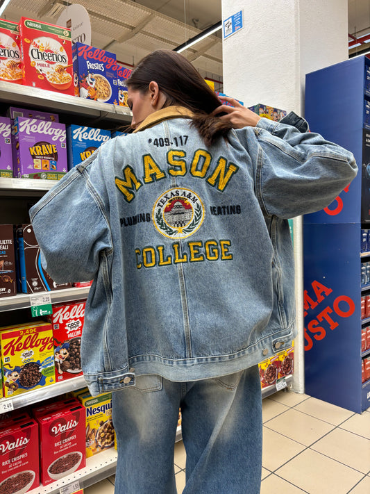 Giacca "old school" in denim oversize