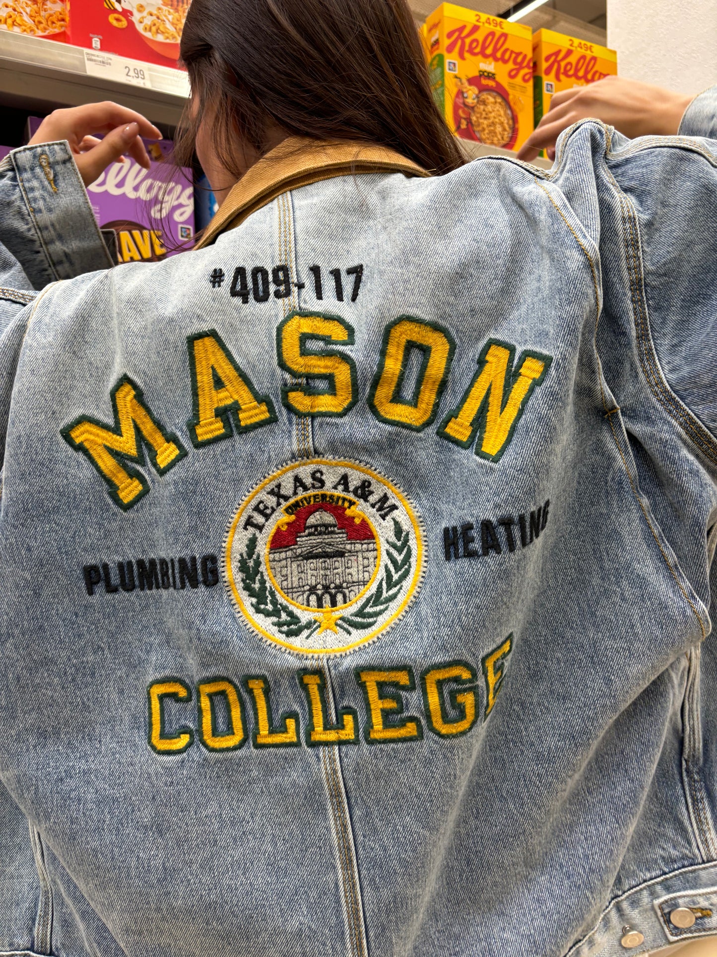 "Old school" jacket in oversized denim