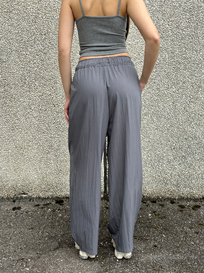 Wide fit trousers with drawstring