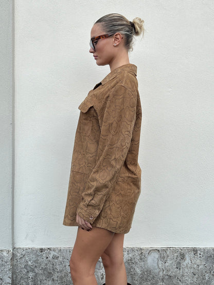 Camicia suede pitonata
