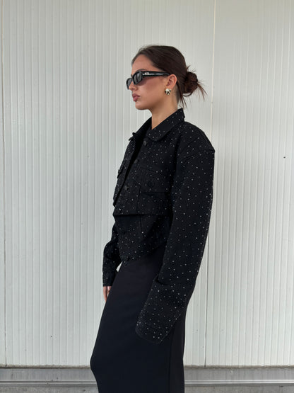 Giacca in denim crystal