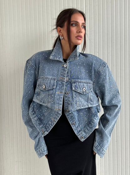 Giacca in denim crystal