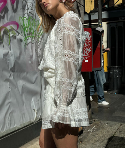Co-ord broderie anglaise shirt and shorts set