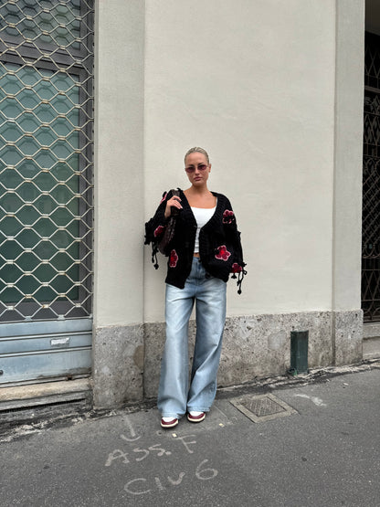 Maxi cardigan fiori