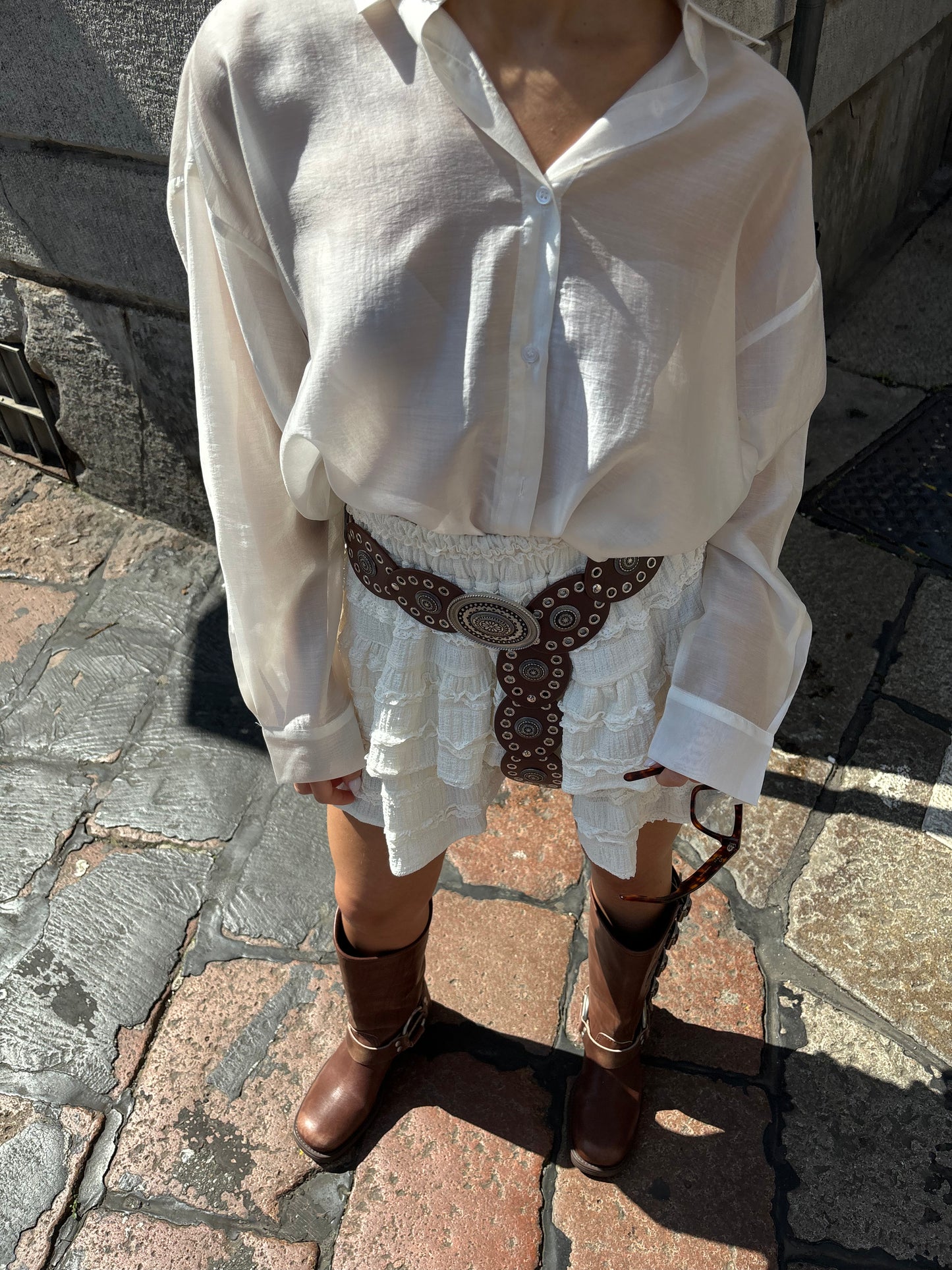 Flounced miniskirt