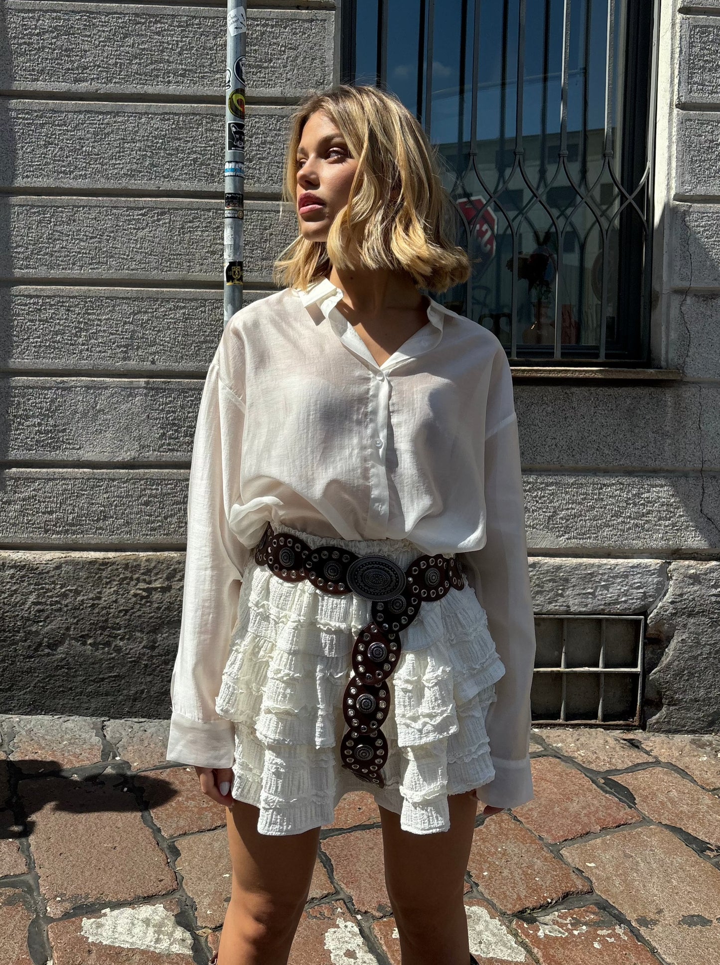 Flounced miniskirt
