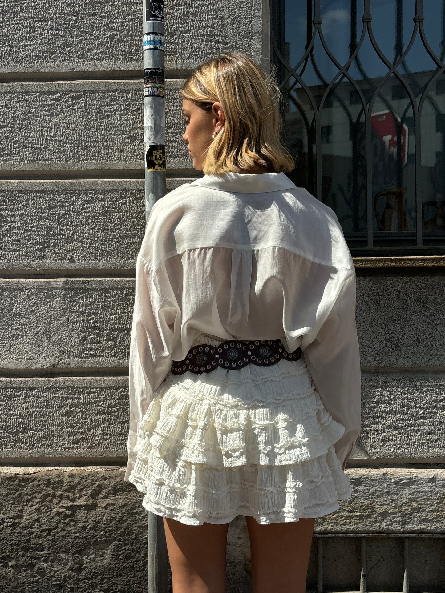 Flounced miniskirt