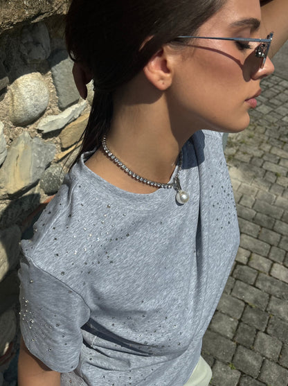Tshirt cotone crystal