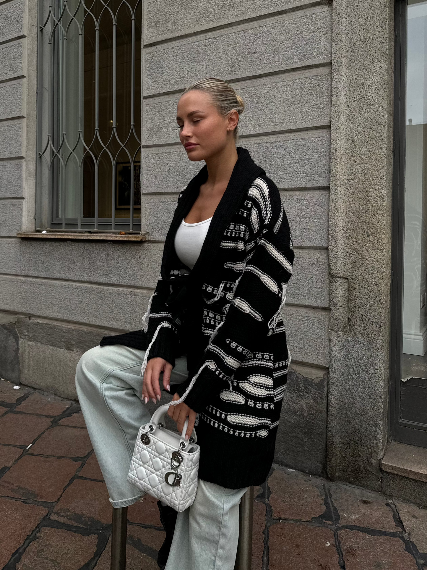 Cardigan con cintura