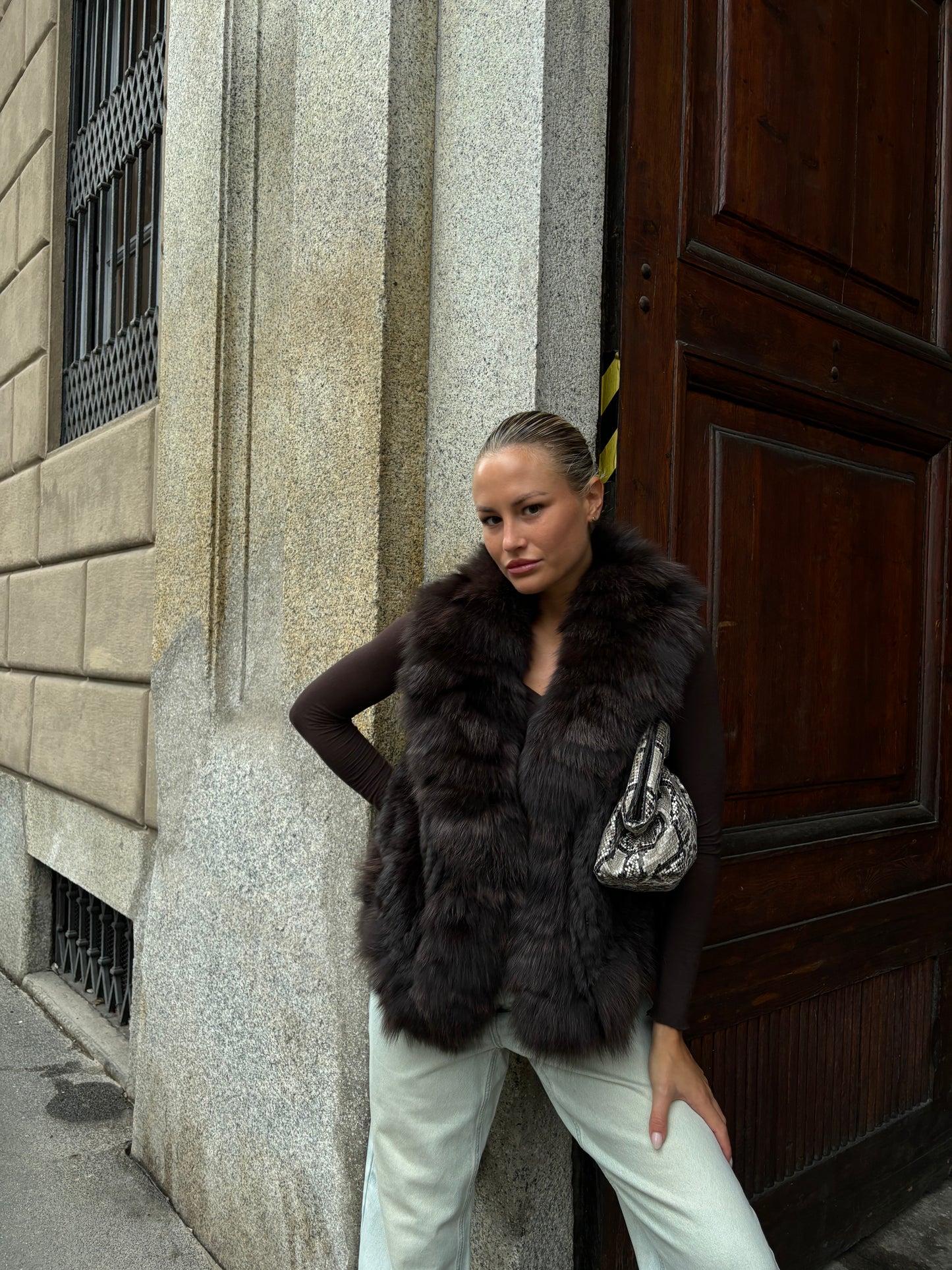 Gilet di pelliccia tricot