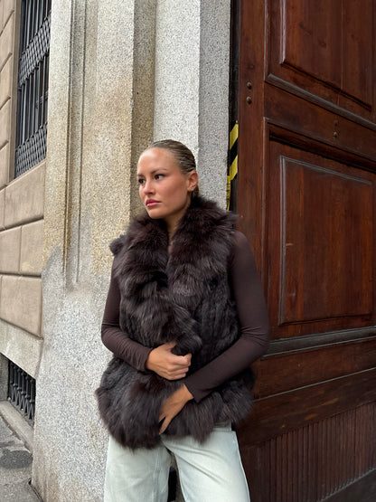 Gilet di pelliccia tricot