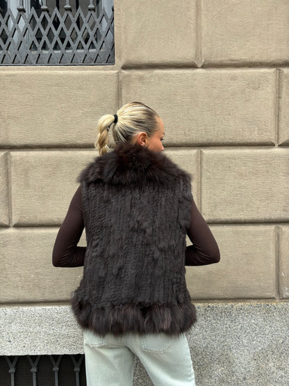 Gilet di pelliccia tricot