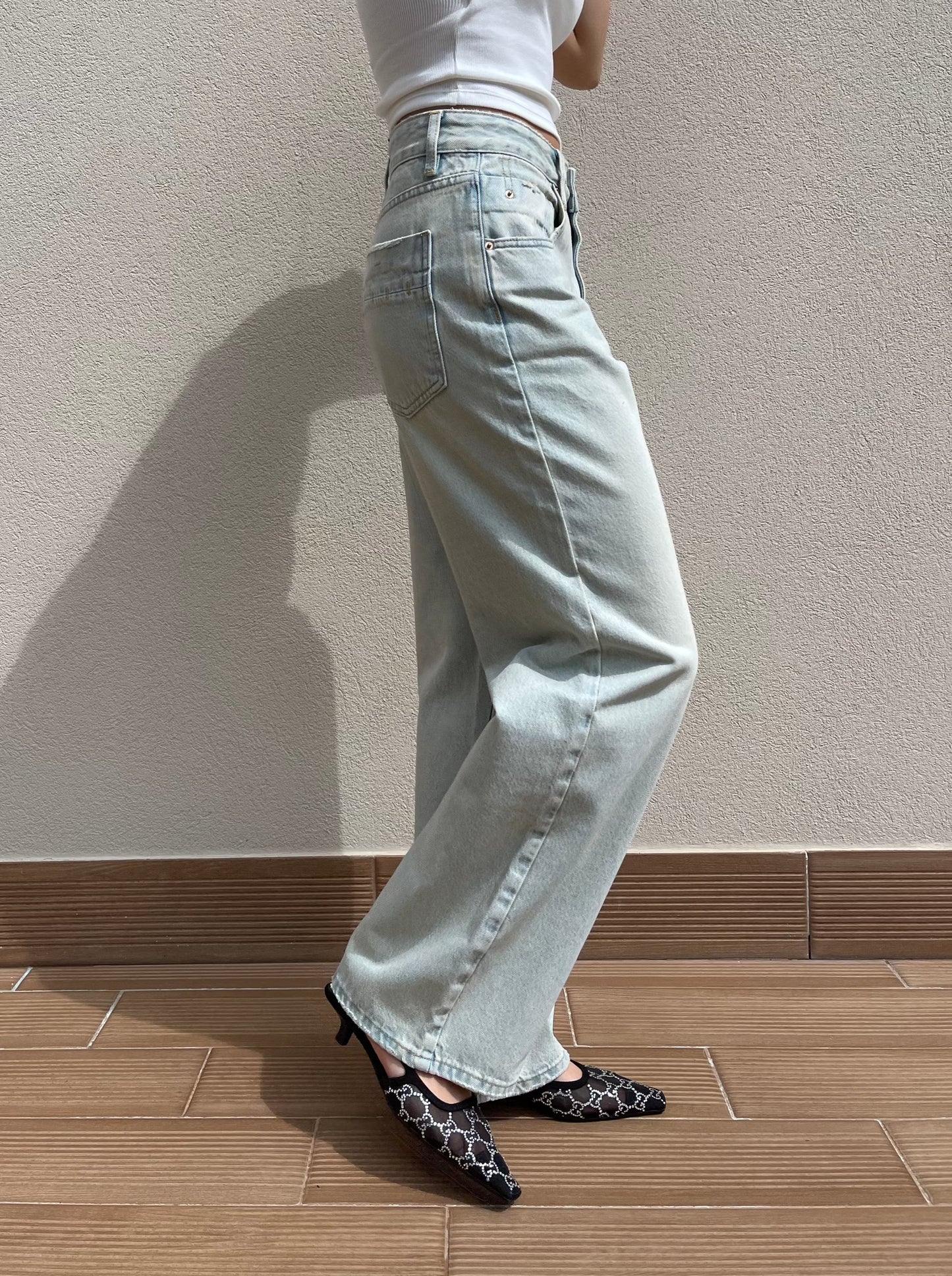 Full length washed jeans