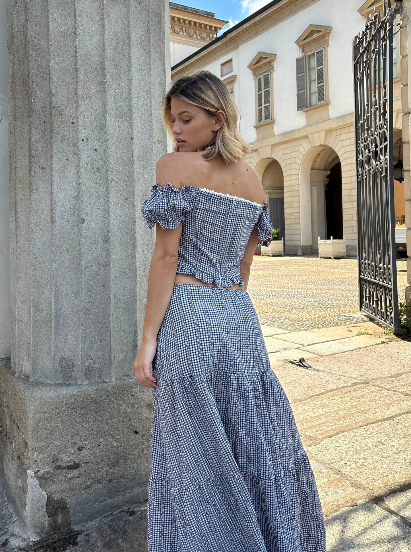 Co-ord set top + maxi gonna vichy