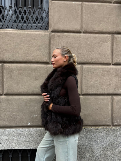 Gilet di pelliccia tricot