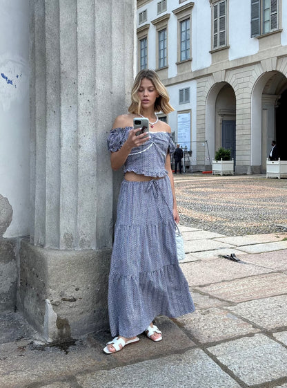 Co-ord set top + maxi gonna vichy