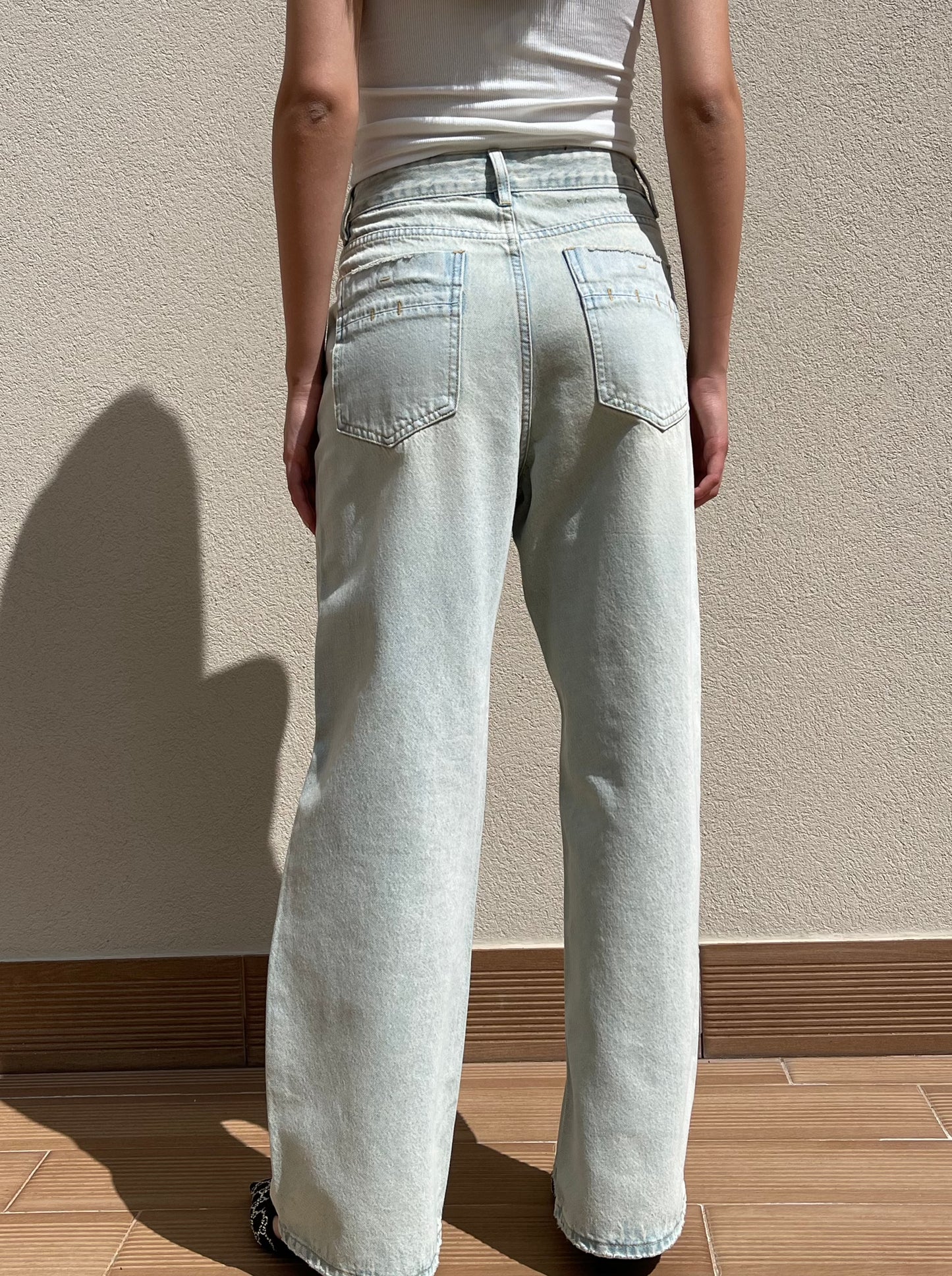 Full length washed jeans