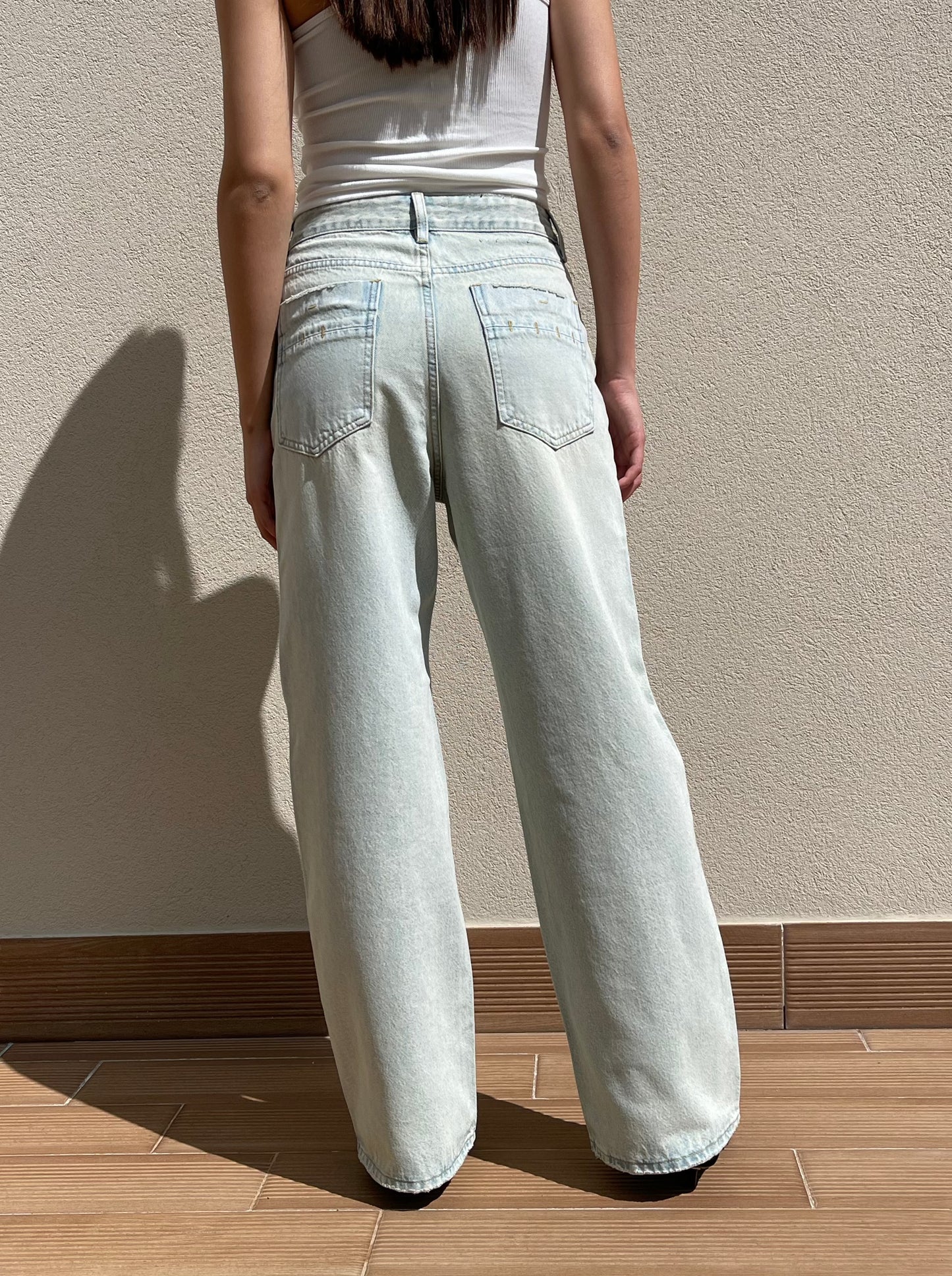 Full length washed jeans