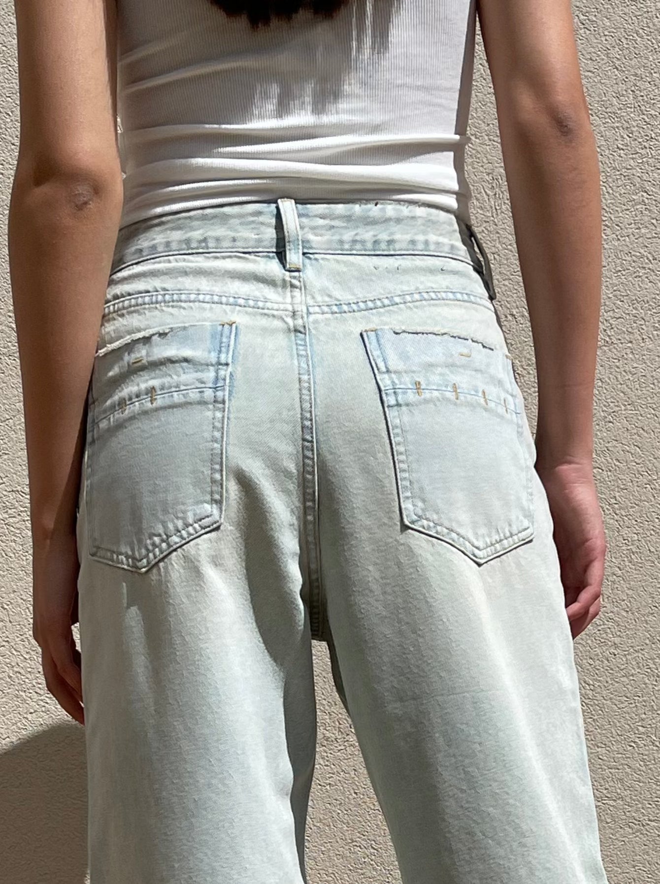 Full length washed jeans