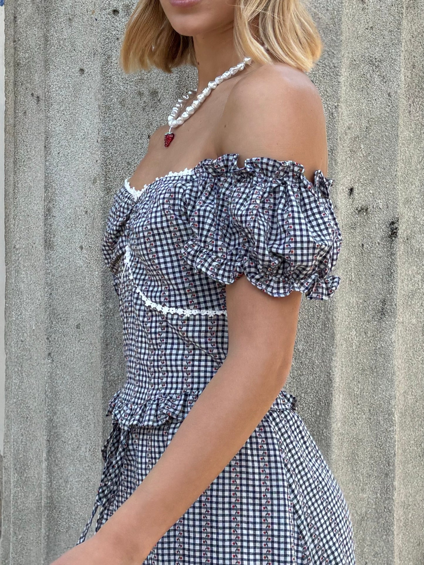 Co-ord set top + maxi gonna vichy
