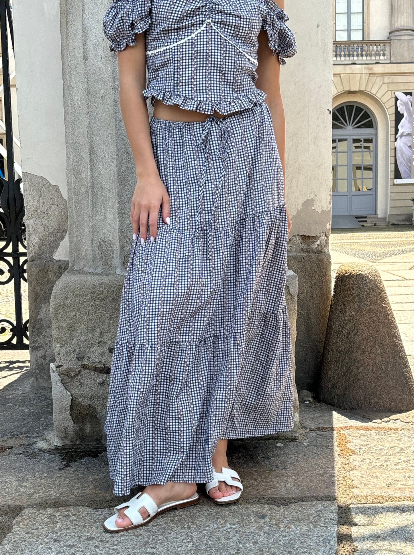 Co-ord set top + maxi gonna vichy
