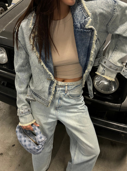 Washed denim jacket