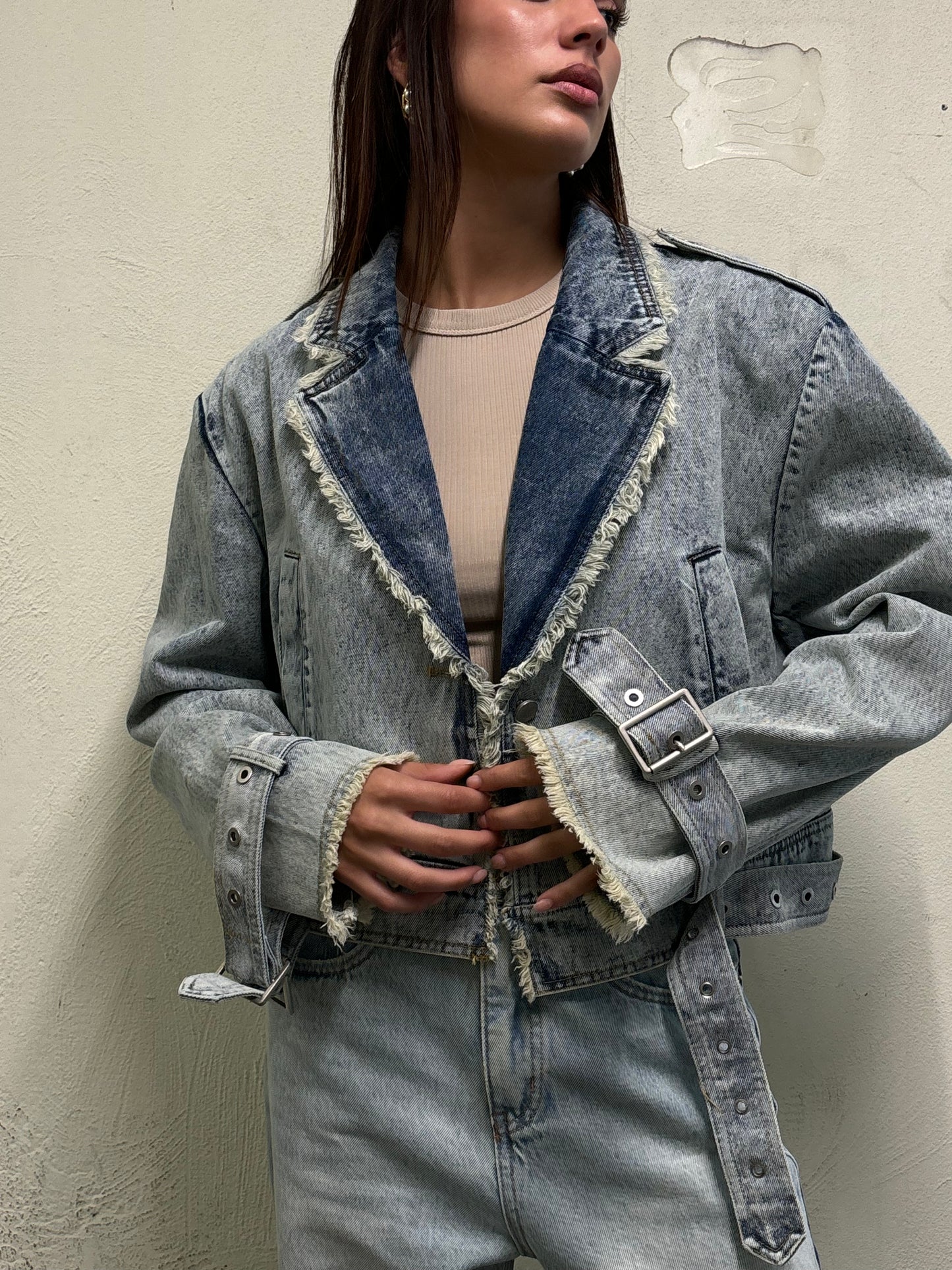 Washed denim jacket