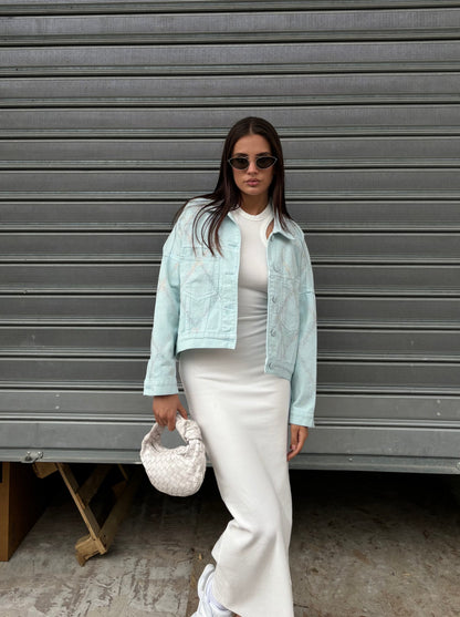 Giacca in denim crystal diamond