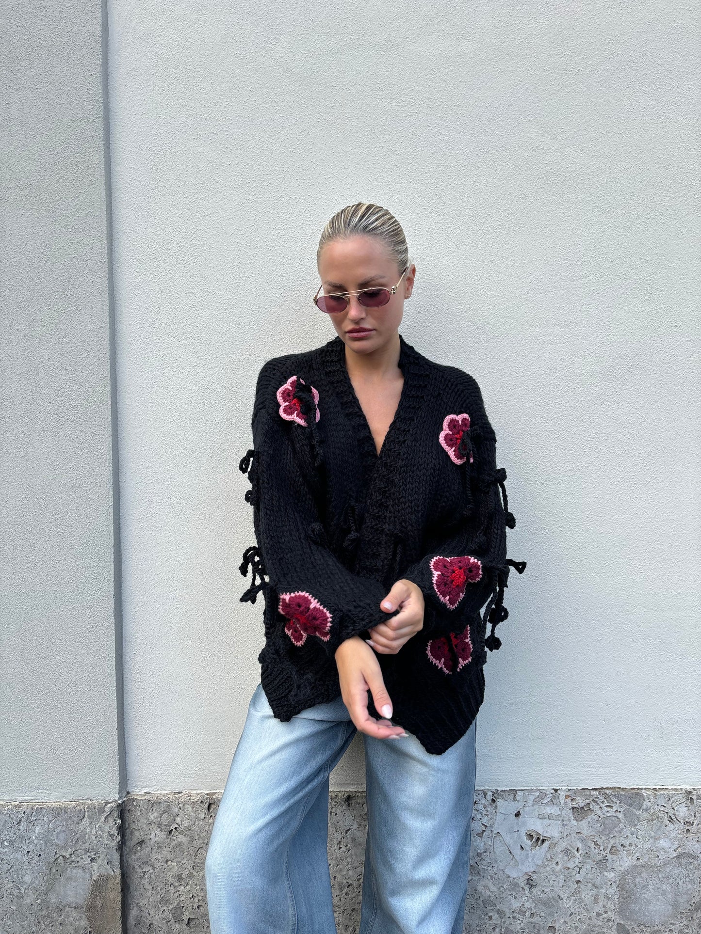 Maxi cardigan fiori